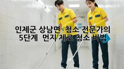인제군 상남면 🏡 청소 전문가의 5단계 ✨ 먼지 제로 청소 비법!